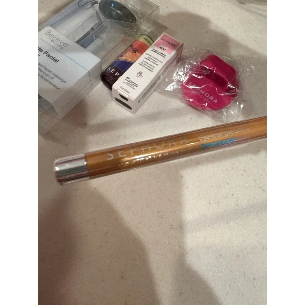 Sephora & Believe Beauty Bundle Womens OS Green Pink New Jade‎ Roller Makeup Set